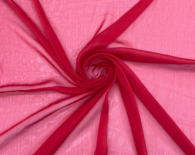 Chiffon Two Tone Sheer Fabric, by The Yard - Red