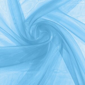 Aqua Blue 58/60&quot; Wide 100% Polyester Soft Light Weight, Sheer, See Through Crystal Organza Fabric/Cosplay Costumes, Skirts.