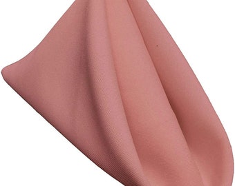 18 x 18 Inches Polyester Poplin Decorative Table Napkins, Party Supply - Pack of 12- Dusty Rose