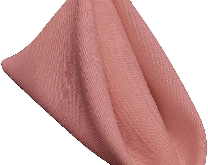 18 x 18 Inches Polyester Poplin Decorative Table Napkins, Party Supply - Pack of 12- Dusty Rose