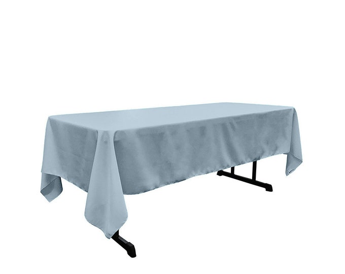 Sky Blue - Rectangular Polyester Poplin Tablecloth / Party supply.