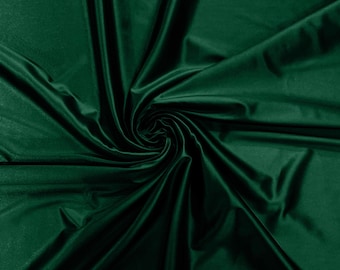 Hunter green Deluxe Shiny Polyester Spandex Fabric Stretch 58" Wide Sold by The Yard.