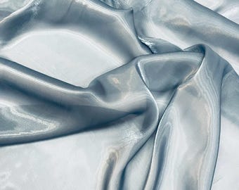 Denim Blue Wet Liquid Sheer Chiffon Fabric/58" Wide.