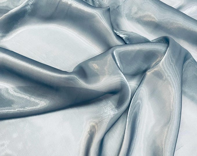 Denim Blue Wet Liquid Sheer Chiffon Fabric/58" Wide.