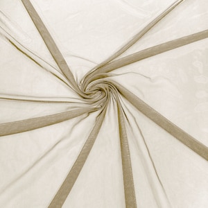 Stone 58/60&quot; Wide Solid Stretch Power Mesh Fabric Nylon Spandex Sold By The Yard.