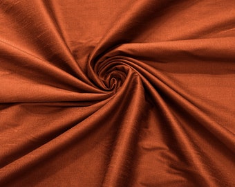 Rust Polyester Dupioni Faux Silk Fabric/ 55” Wide/Wedding Fabric/Home Decor.