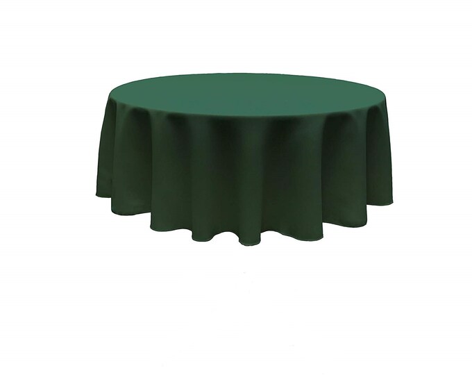 Hunter Green - Solid Round Polyester Poplin Tablecloth Seamless.