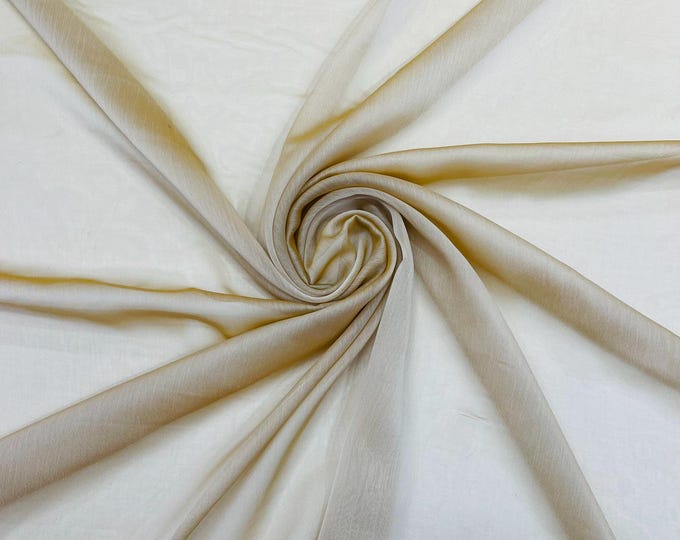 Chiffon Two Tone Sheer Fabric, by The Yard - Champagne