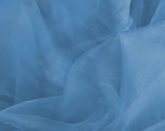 Periwinkle 58/60" Wide 100% Polyester Soft Light Weight, Sheer, See Through Crystal Organza Fabric Sold By The Yard.