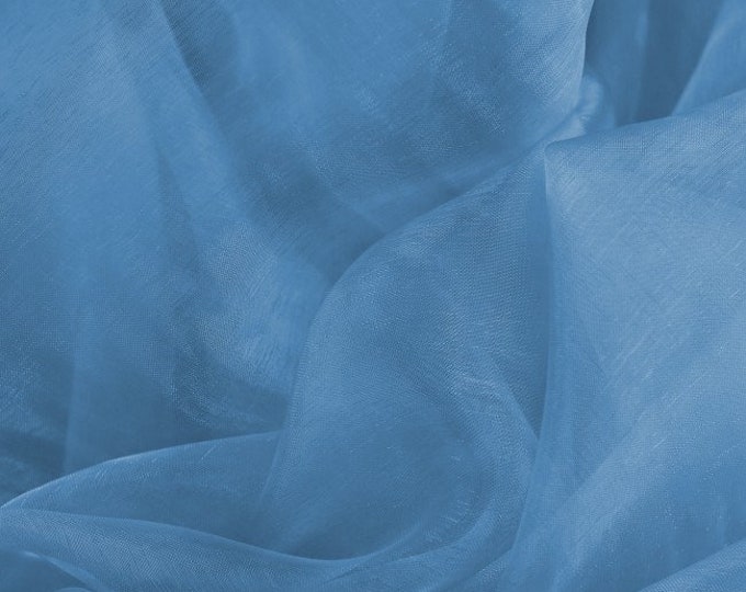 Periwinkle 58/60" Wide 100% Polyester Soft Light Weight, Sheer, See Through Crystal Organza Fabric Sold By The Yard.