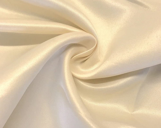 Ivory Matte Satin (Peau de Soie) Duchess Fabric Bridesmaid Dress 58"-60" Wide Sold By The Yard.