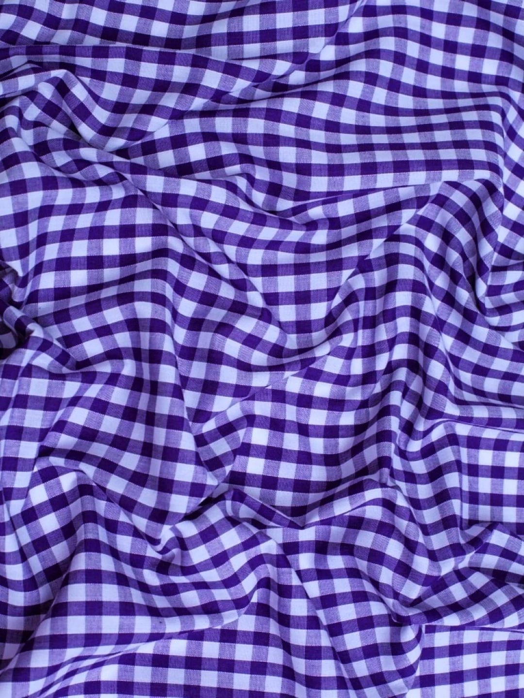 purple-gingham-fabric-1-4-checkered-poly-cotton-blend-58-wide
