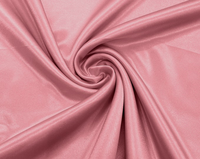 Light Coral Crepe Back Satin Bridal Fabric Draper/Prom/Wedding/58" Inches Wide Japan Quality.