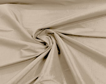 Cream 58" Wide Medium Weight Stretch Two Tone Taffeta Fabric, Stretch Fabric For Bridal Dress Clothing Custom Wedding Gown, New Colors