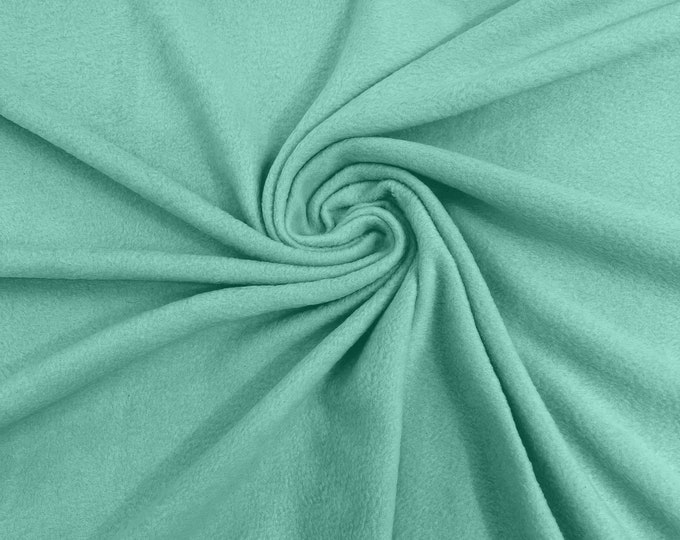 Ice Mint Solid Polar Fleece Fabric Anti-Pill 58" Wide Sold by The Yard.