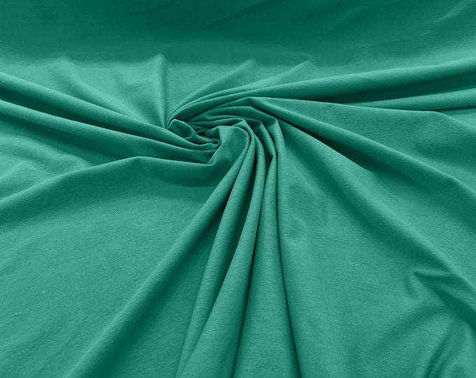 Mint Green 58/60" Wide  Cotton Jersey Spandex Knit Blend 95% Cotton 5 percent Spandex/Stretch Fabric/Costume