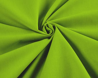 Leichtes, limettengrünes Baumwoll-Polyestergewebe | 150 cm breit | Bettwäsche | Kleidung.