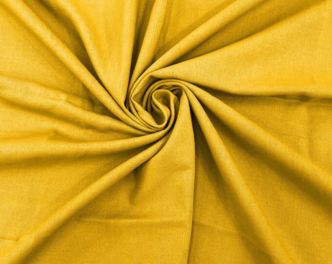 Yellow Medium Weight Natural Linen Fabric/50 " Wide/Clothing