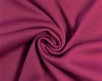 Dark Fuchsia Polyester Knit Interlock Mechanical Stretch Fabric 58"/60"/Draping Tent Fabric. Sold By The Yard.