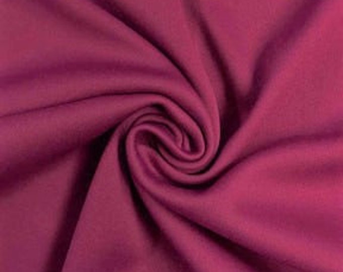 Dark Fuchsia Polyester Knit Interlock Mechanical Stretch Fabric 58"/60"/Draping Tent Fabric. Sold By The Yard.