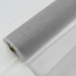 Gray - Bridal Mesh Tulle Netting Fabric / Sheer Mesh /58&quot; Wide / Sold by the Yard