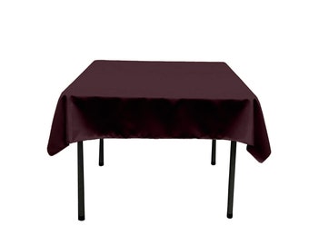 Dark Burgundy Square Polyester Poplin Table Overlay - Diamond. Choose Size Below