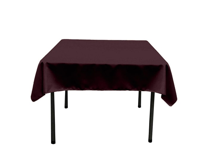 Dark Burgundy Square Polyester Poplin Table Overlay - Diamond. Choose Size Below