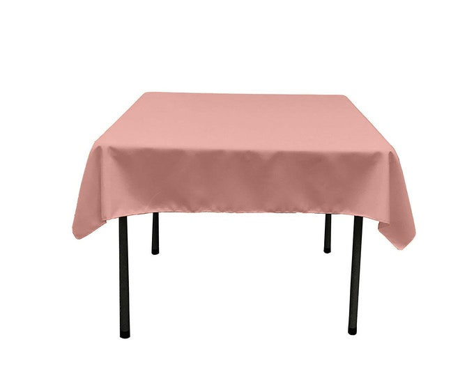 Blush Pink Square Polyester Poplin Table Overlay - Diamond. Choose Size Below