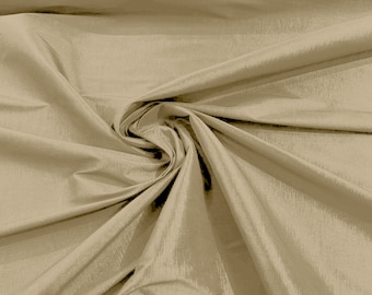 Beige 58" Wide Medium Weight Stretch Two Tone Taffeta Fabric, Stretch Fabric For Bridal Dress Clothing Custom Wedding Gown, New Colors