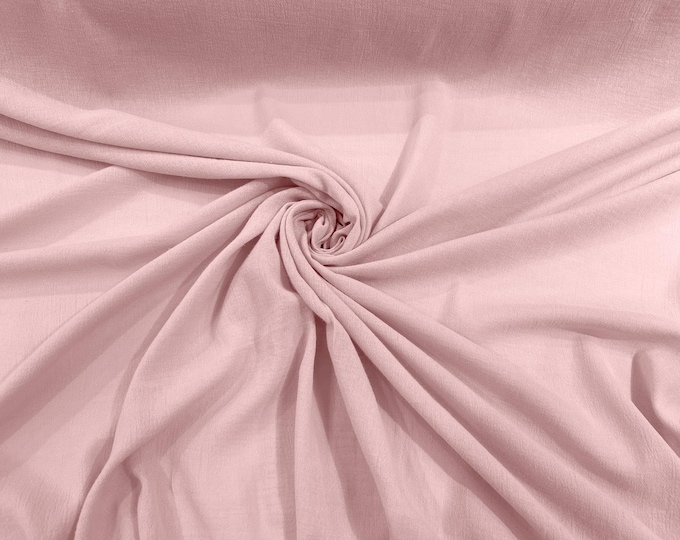 Pink Cotton Gauze Fabric 100% Cotton 48/50" inches Wide Crinkled Lightweight Sold by The Yard.