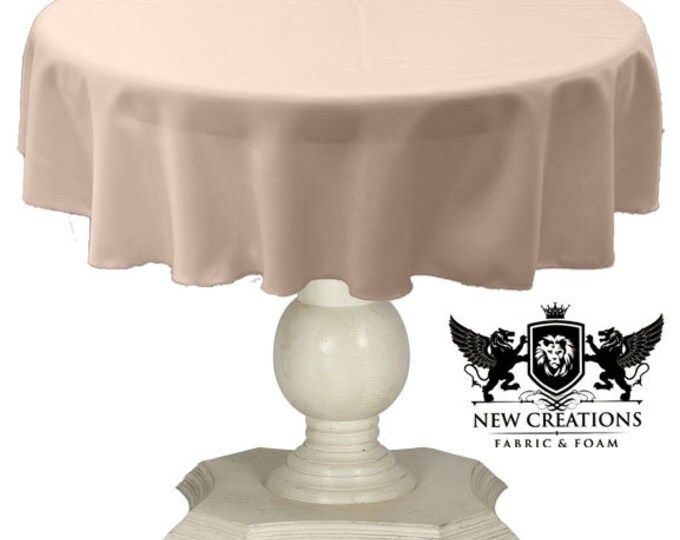 Champagne Tablecloth Solid Dull Bridal Satin Overlay for Small Coffee Table Seamless.