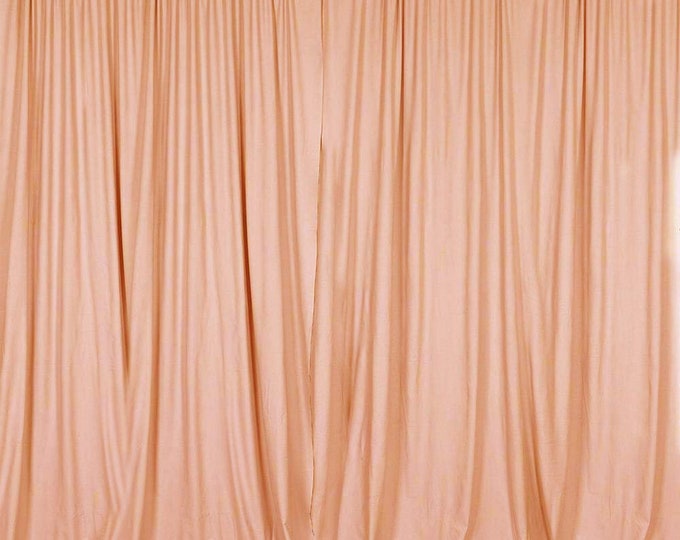 Peach SEAMLESS Backdrop Drape Panel, All Sizes Available in Polyester Poplin, Party Supplies Curtains.
