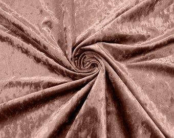 Rose Gold Stretch Crushed Velvet Fabric/58 Inches Wide/Cosplays.