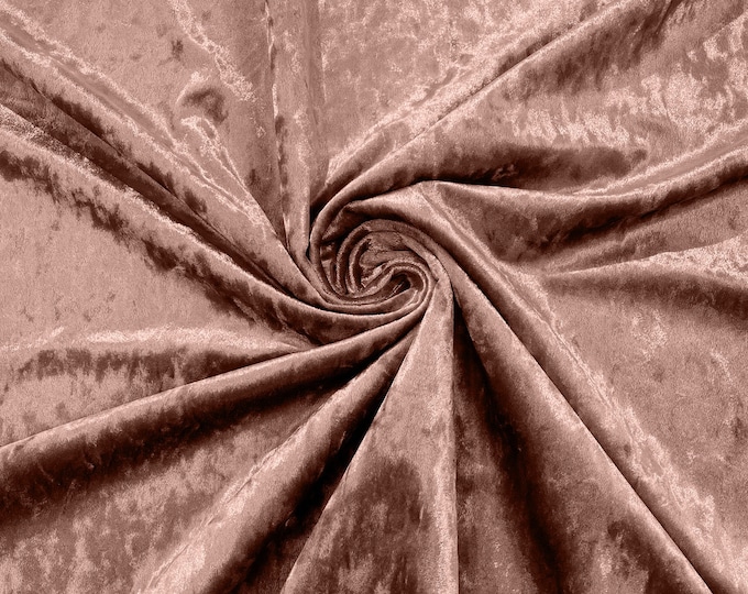 Rose Gold Stretch Crushed Velvet Fabric/58 Inches Wide/Cosplays.