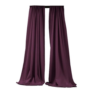 Eggplant 2 Panels Backdrop Drape, All Sizes Available in Polyester Poplin, Party Supplies Curtains.
