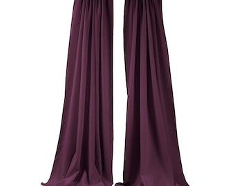 Eggplant 2 Panels Backdrop Drape, All Sizes Available in Polyester Poplin, Party Supplies Curtains.
