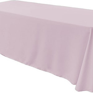 Light Pink - Rectangular Polyester Poplin Tablecloth Floor Length / Party supply