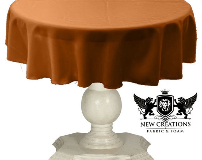 Cinnamon Tablecloth Solid Dull Bridal Satin Overlay for Small Coffee Table Seamless.