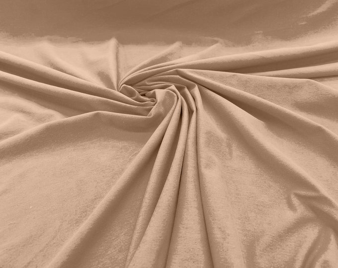 Beige 58/60" Wide  Cotton Jersey Spandex Knit Blend 95% Cotton 5 percent Spandex/Stretch Fabric/Costume