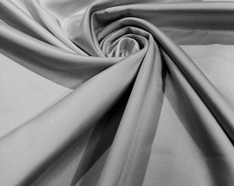 Silver - Matte L'Amour Satin (Peau de Soie) Duchess Fabric Bridesmaid Dress 58"-60" Wide/Costume/wedding.