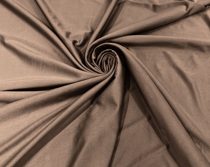 Dark Nude Shiny Milliskin Nylon Spandex Fabric 4 Way Stretch 58" Wide Sold by The Yard