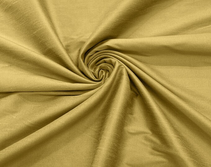 Gold Polyester Dupioni Faux Silk Fabric/ 55” Wide/Wedding Fabric/Home Decor.