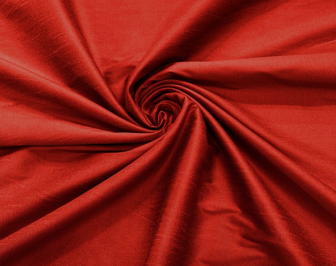 Apple Red Polyester Dupioni Faux Silk Fabric/ 55” Wide/Wedding Fabric/Home Decor.