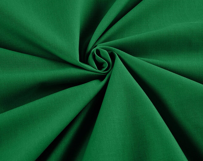 Flag Green - 58-59" Wide Premium Light Weight Poly Cotton Blend Broadcloth Fabric Sold By The Yard.