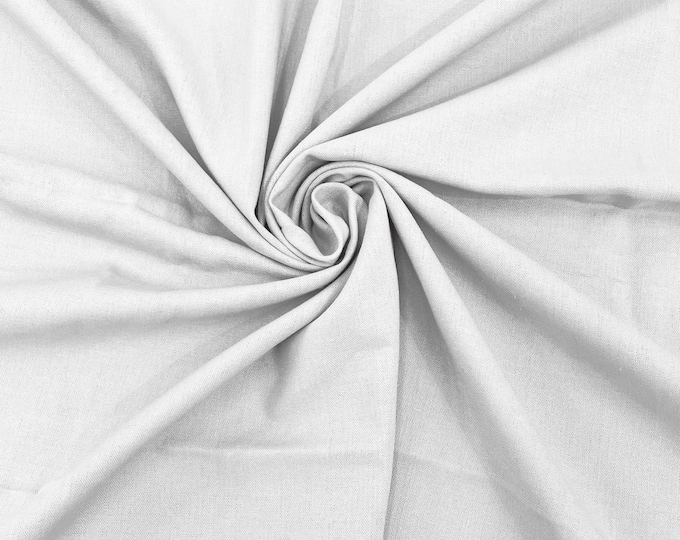 White Medium Weight Natural Linen Fabric/50 " Wide/Clothing