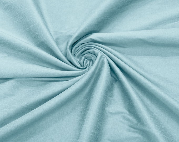 Light Blue Polyester Dupioni Faux Silk Fabric/ 55” Wide/Wedding Fabric/Home Decor.