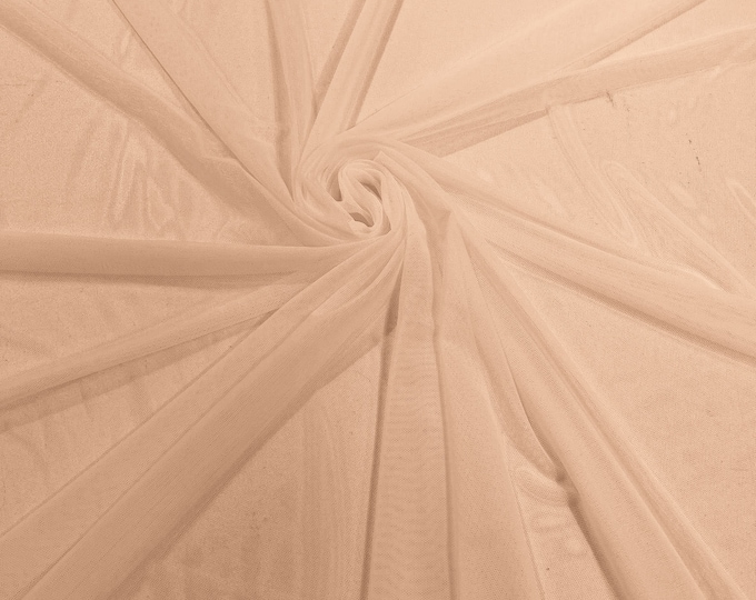Blush Petal 58/60" Wide Solid Stretch Power Mesh Fabric Spandex/ Sheer See-Though/Sold By The Yard. New Colors
