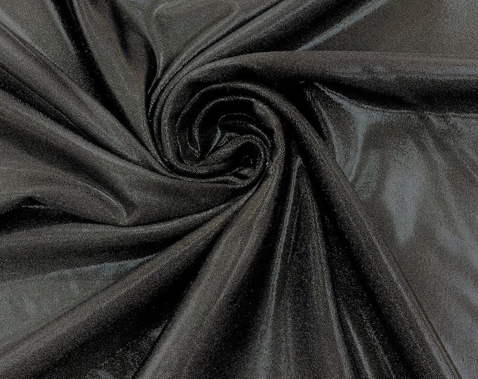 Black Foggy Foil All Over Foil Metallic Nylon Spandex 4 Way Stretch/58 Inches Wide/Coastplay/