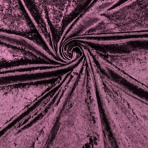 Plum 59&quot; Wide Crushed Stretch Panne Velvet Velour Fabric Sold By The Yard.