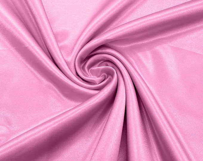 Bubble Gum Crepe Back Satin Bridal Fabric Draper/Prom/Wedding/58" Inches Wide Japan Quality.
